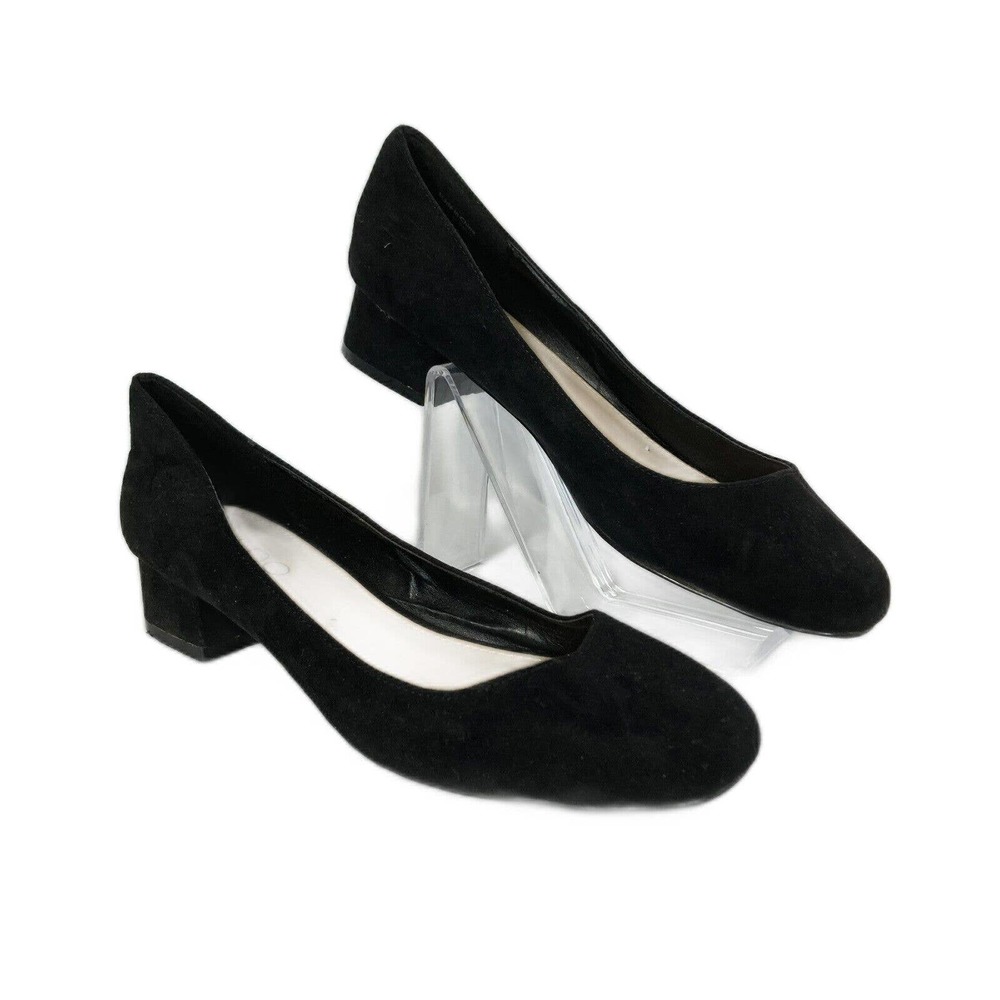 Aldo Shoes Womens Sz 6.5 Black Suede Dressy‎ Round Toe Low Heel Pumps